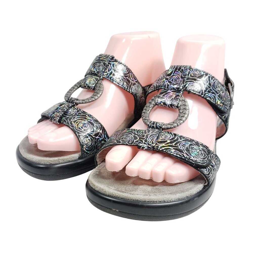Alegria Women's Size 6.5 Slingback Sandals Julie Steel Rosette